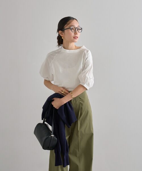 袖プリーツTシャツ