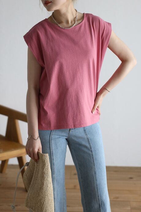 ショルダータックフレンチスリーブTシャツ