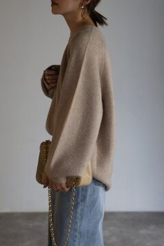 【45R】コットンニットカーディガン ブラウン クルーネック ラグランスリーブ 45R】コットンニットカーディガン ブラウン クルーネック