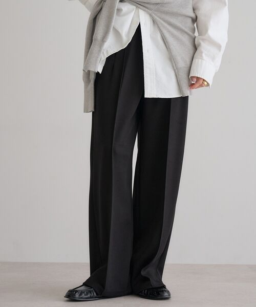 センタープレスストレッチワイドパンツ