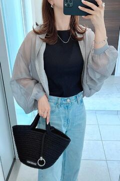 nagonstans【シアータフタバルーンショートブルゾン】 nagonstans【シアータフタバルーンショートブルゾン】