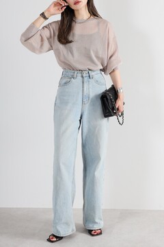 ボンジュールサガン BONJOUR SAGAN ボリュームスリーブニットフーディー （GREEN-BLUE） 新品・タグ付