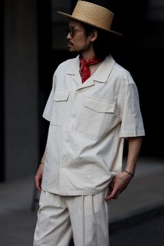 BONJOUR SAGAN公式オンラインストア / リネン混CPOシャツ×タック BONJOUR SAGAN公式オンラインストア / リネン混CPOシャツ×タック