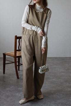 ENFOLD リネンバックオープンオールインワン ENFOLDリネンバックオープンオールインワン