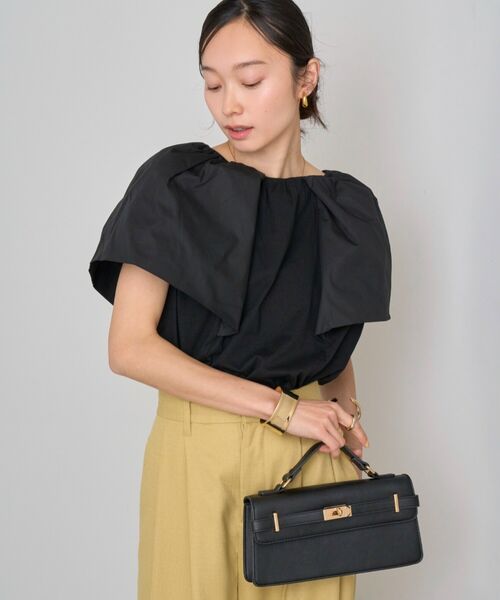 コットン100%ケープカラーブラウス