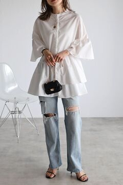 BONJOUR SAGAN公式オンラインストア / アシメフリルシャツ