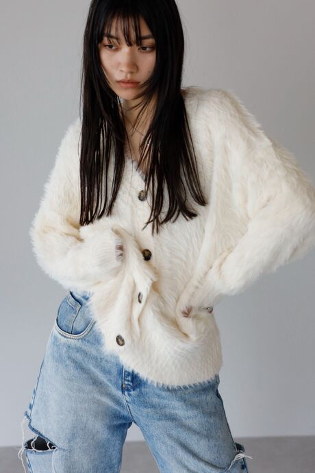 shaggy knit cardigan / シャギーニットカーディガン