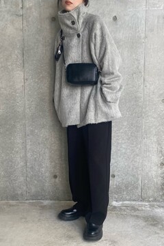 Bonjour Sagan シャギーミドル丈スタンドカラーコート BONJOUR SAGAN公式オンラインストア / シャギーミドル丈スタンド