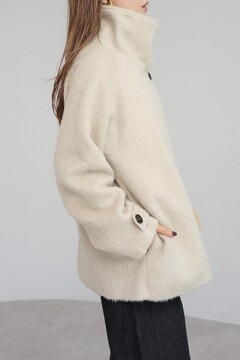 bonjoursagan シャギーミドル丈スタンドカラーコート BONJOUR SAGAN公式オンラインストア / シャギーミドル丈スタンド