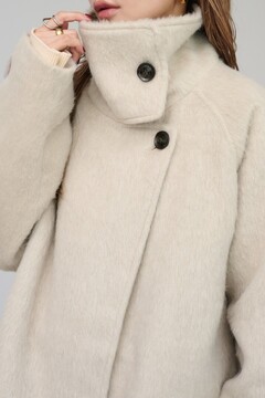 bonjoursagan シャギーミドル丈スタンドカラーコート BONJOUR SAGAN公式オンラインストア / シャギーミドル丈スタンド