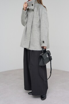 bonjoursagan シャギーミドル丈スタンドカラーコート BONJOUR SAGAN公式オンラインストア / シャギーミドル丈スタンドカラー