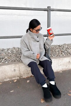 BONJOUR SAGAN公式オンラインストア / シャギーミドル丈スタンドカラー