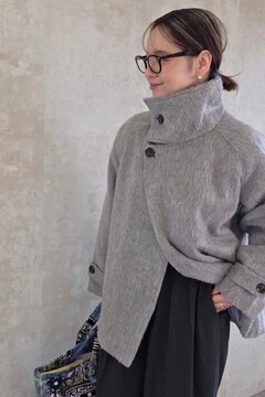 BONJOUR SAGAN公式オンラインストア / シャギーミドル丈スタンドカラー