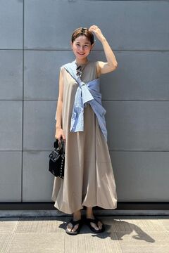 BONJOUR SAGAN公式オンラインストア / 裾バルーン撥水ノースリワンピ