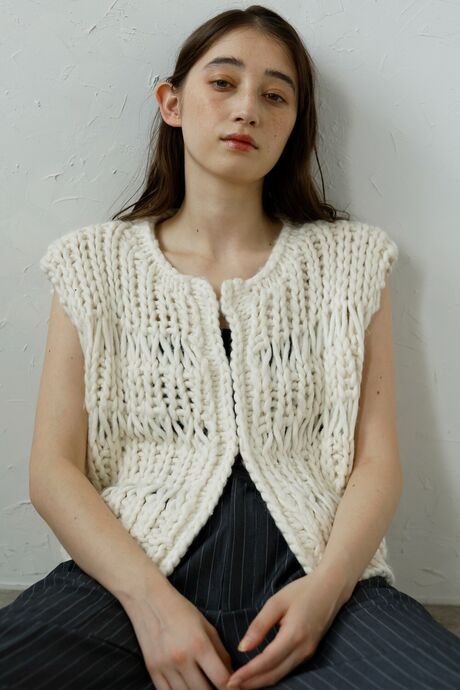 hand knit vest / ハンドニットベスト