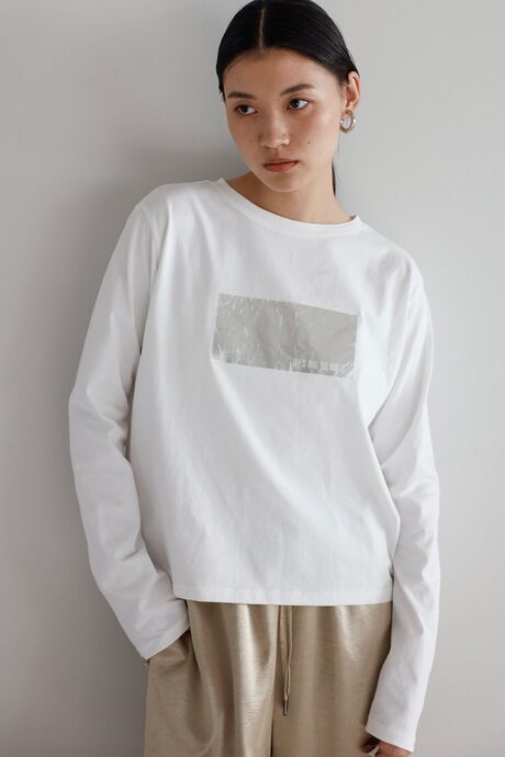 2way foil print long sleeve T / 前後2way箔プリントロンT