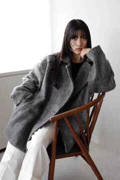 M me eme Shaggy belted coat ブラウン M me eme Shaggy belted coat ブラウン - メルカリ