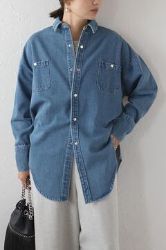 60s デニムシャツジャケット スナップボタン デニムシャツジャケット - ブルー | ZARA Japan / 日本