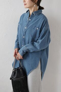 60s デニムシャツジャケット スナップボタン デニムシャツジャケット - ブルー | ZARA Japan / 日本