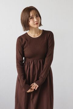 BONJOUR SAGAN公式オンラインストア / 異素材切り替えニットワンピース