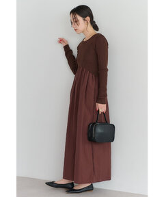 BONJOUR SAGAN公式オンラインストア / 異素材切り替えニットワンピース