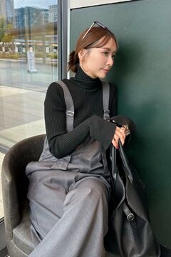 ⭐︎Bonjour Sagan⭐︎ハイウエストワイドサロペット Bonjour Sagan サロペット オーバーオール ハイウエストワイド