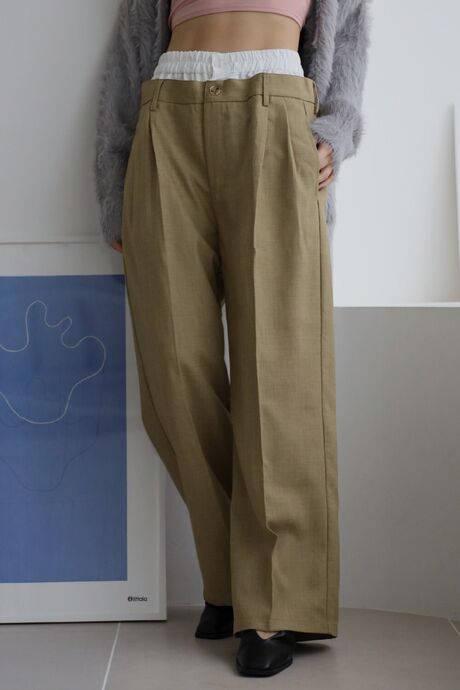 two tuck double waist pants / ツータックダブルウエストパンツ