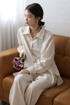ボンジュールサガン BONJOUR SAGAN back label nylon set up / バックラベルスナップボタンナイロンセットアップ （ BONJOUR SAGAN公式オンラインストア / back label nylon set up