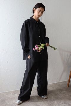 ボンジュールサガン BONJOUR SAGAN back label nylon set up / バックラベルスナップボタンナイロンセットアップ （ BONJOUR SAGAN公式オンラインストア / back label nylon set up