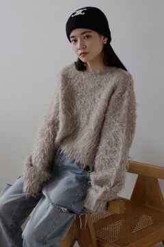 ボンジュールサガン BONJOUR SAGAN teddybear shaggy cropped pullover / テディベアーシャギークロップド ボンジュールサガン BONJOUR SAGAN teddybear shaggy cropped