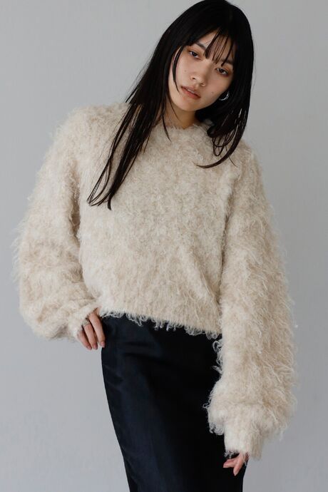 teddybear shaggy cropped pullover / テディベアーシャギークロップドプルオーバー