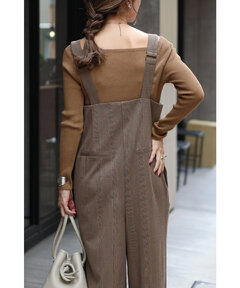 BONJOUR SAGAN公式オンラインストア / チェック柄ハイウエストサロペット