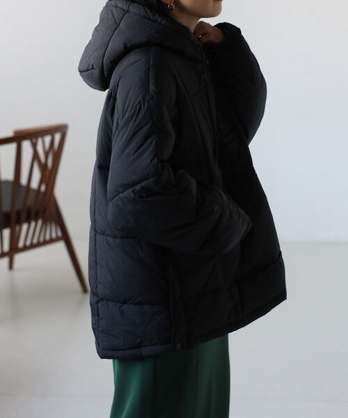 アノラックエコダウンブルゾン/フードパディングブルゾン