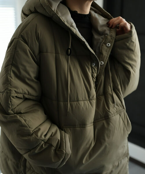アノラックエコダウンブルゾン/フードパディングブルゾン
