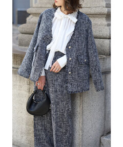 BONJOUR SAGAN公式オンラインストア / ツイードフリンジVネックジャケット