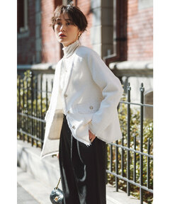 BONJOUR SAGAN公式オンラインストア / ツイードフリンジVネックジャケット