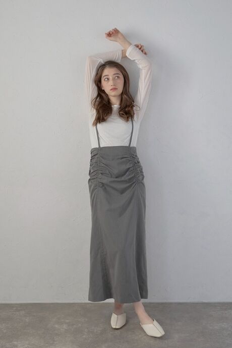 shirring suspender skirt / シャーリングサスペンダースカート