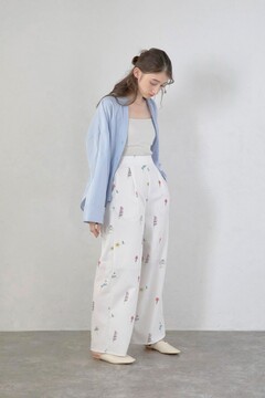 Y's ワイズ 14AW フラワープリント テーパードパンツ クルールフラワープリント ワイドパンツ（その他パンツ