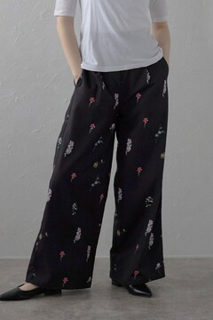 セザンヌ フラワープリント ペーパーバッグ パンツ BONJOUR SAGAN公式オンラインストア / flower print wide pants