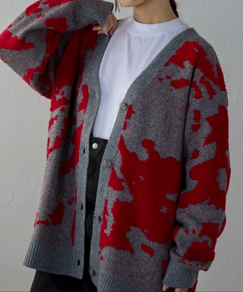 ジャガードカーデ