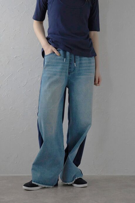 denim docking sweat pants / デニムドッキングスウェットパンツ