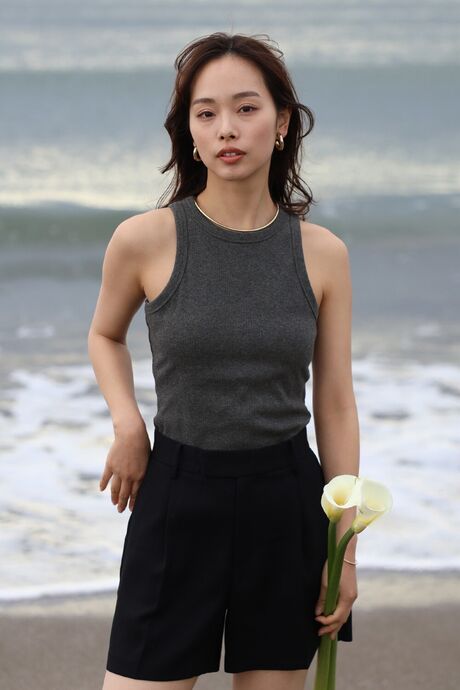 detachable bra American sleeve tank top / 取り外し可能洗えるカップ付きアメスリタンク