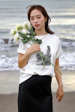 ★美品・紙タグ付き★ nagonstans フォトプリントT フラワー 桜 04004138daa6f25828cc2a3b3ddeee