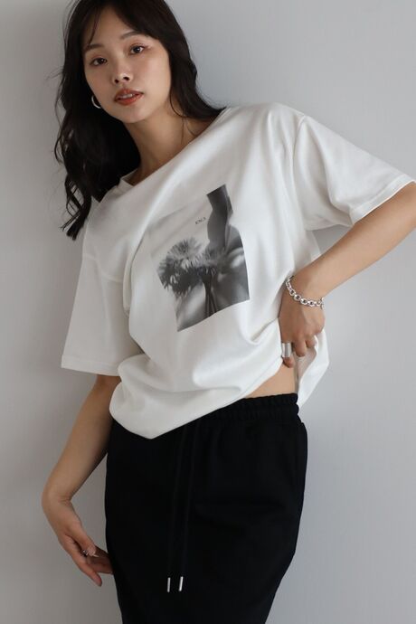 【made in Japan】【cotton silk】flower photo print ENↃ T-shirt / 【日本製】【コットンシルク】フラワーフォトプリントエンクTシャツ