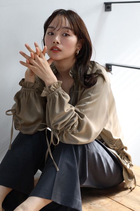 satin ribbon blouse / サテンリボンブラウス