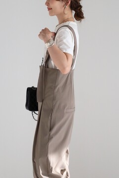 新品　ボンジュールサガン【撥水・接触冷感・UVカット】ハイウエストサロペット 撥水・接触冷感・UVカット】ハイウエストサロペット（サロペット