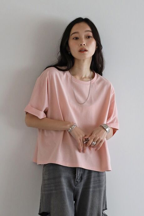 汗染み防止ロールアップスリーブTシャツ　　　　　　　