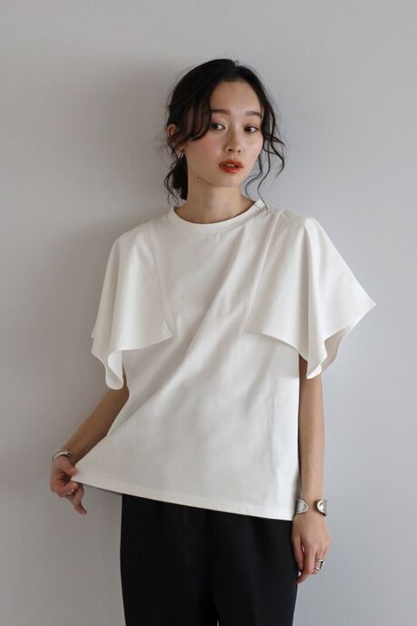 白なのに透けにくい!スクエアスリーブTシャツ　　　　　