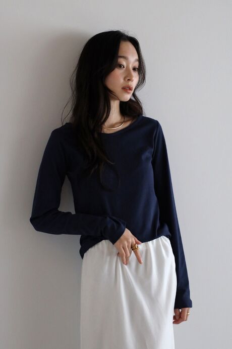シルケットコットン前後2WAYロングスリーブTシャツ