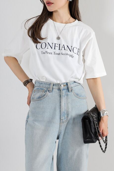 CONFIANCEロゴピグメントTシャツ